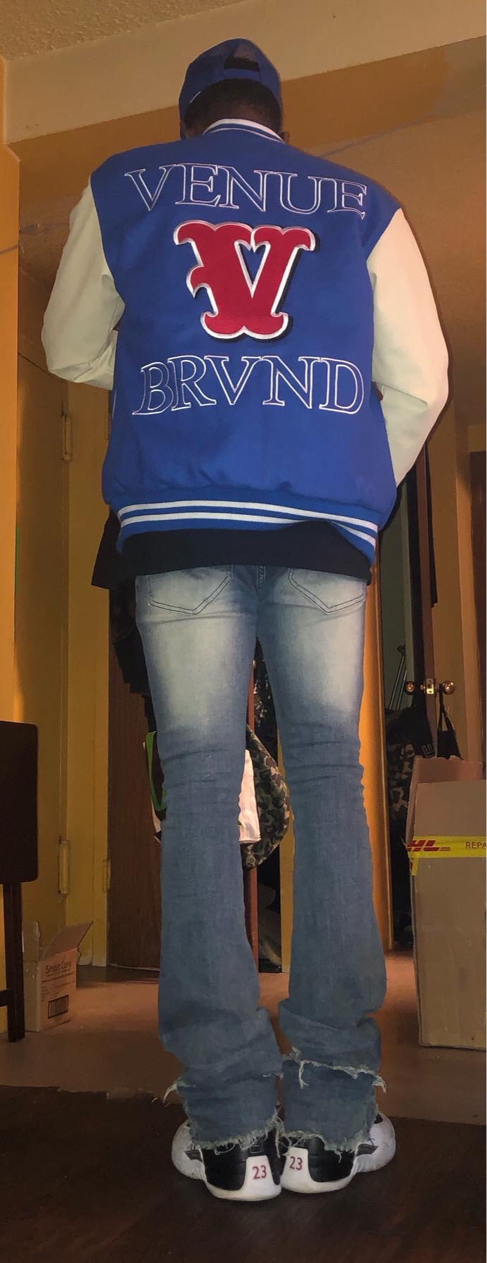 Venue BrVnd New York Mets inspired logo Varsity jacket